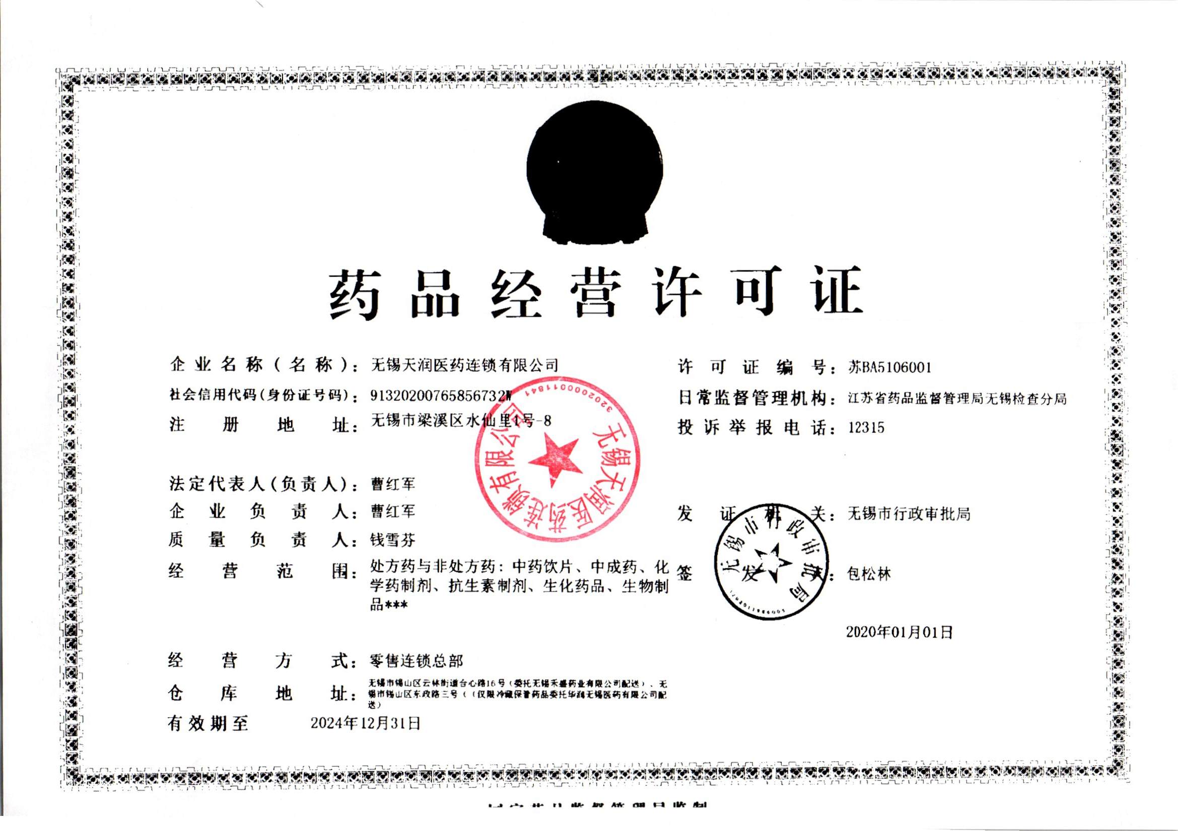 药品经营许可证